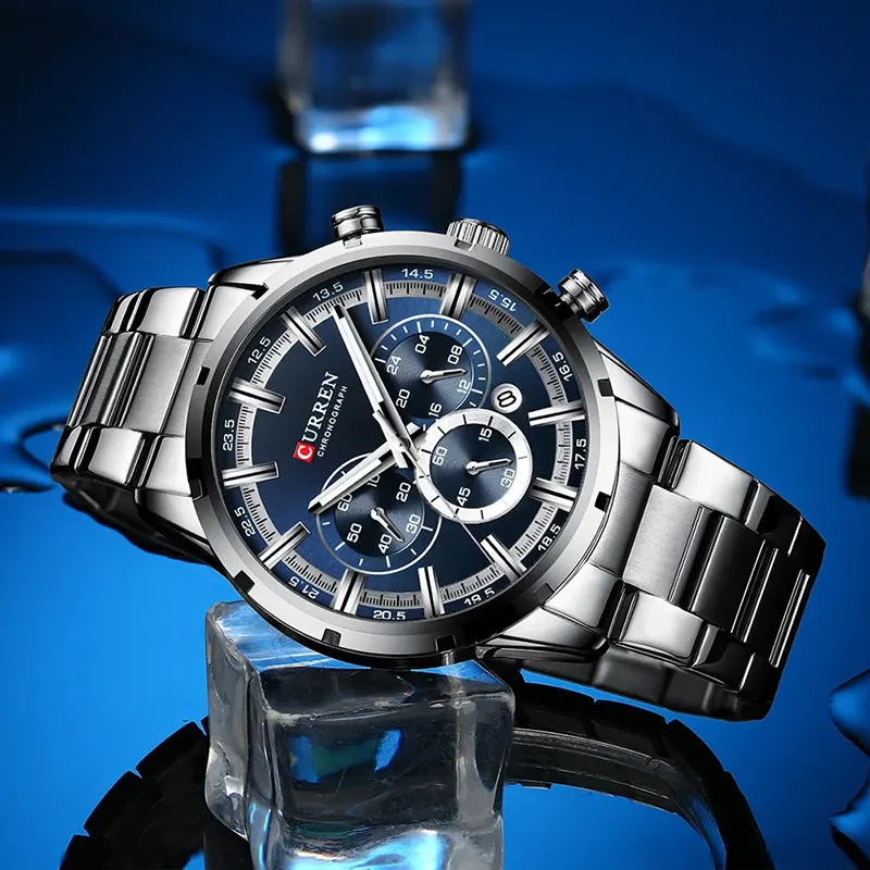 Curren Most Luxurious Chronograph Blue Dial Men’s Watch | 8355